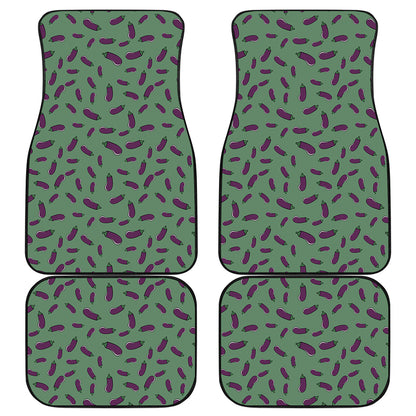 Little Purple Eggplant Pattern Print Front and Back Car Floor Mats