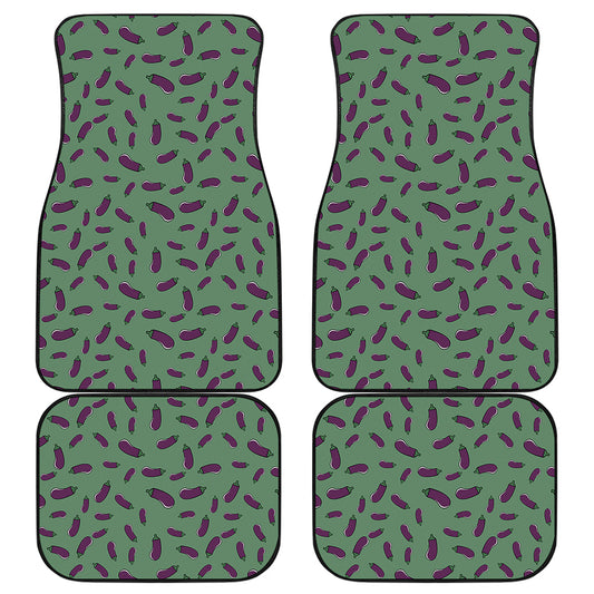 Little Purple Eggplant Pattern Print Front and Back Car Floor Mats