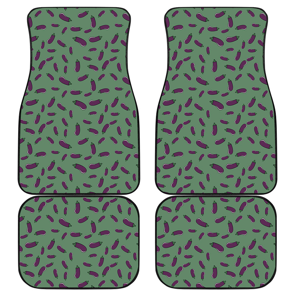 Little Purple Eggplant Pattern Print Front and Back Car Floor Mats