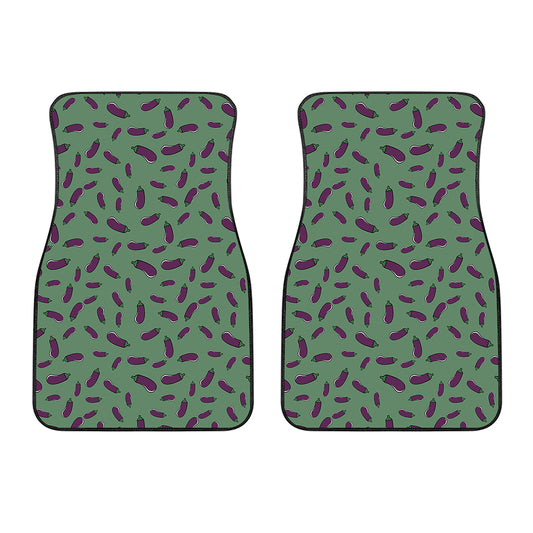 Little Purple Eggplant Pattern Print Front Car Floor Mats