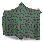 Little Purple Eggplant Pattern Print Hooded Blanket