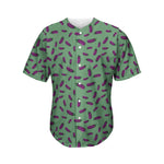 Little Purple Eggplant Pattern Print Men's Baseball Jersey