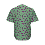 Little Purple Eggplant Pattern Print Men's Baseball Jersey