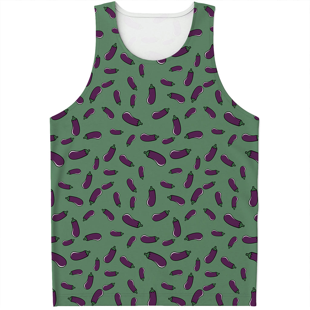 Little Purple Eggplant Pattern Print Men's Tank Top