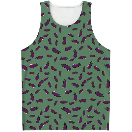 Little Purple Eggplant Pattern Print Men's Tank Top