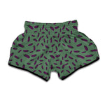 Little Purple Eggplant Pattern Print Muay Thai Boxing Shorts