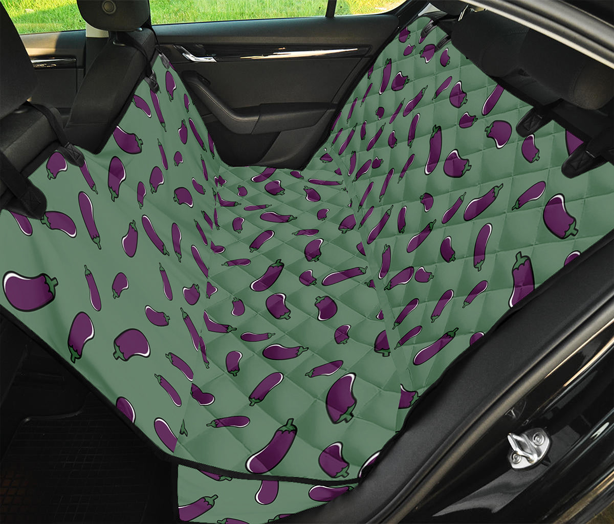 Little Purple Eggplant Pattern Print Pet Car Back Seat Cover