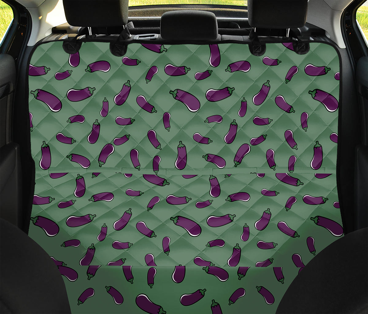 Little Purple Eggplant Pattern Print Pet Car Back Seat Cover