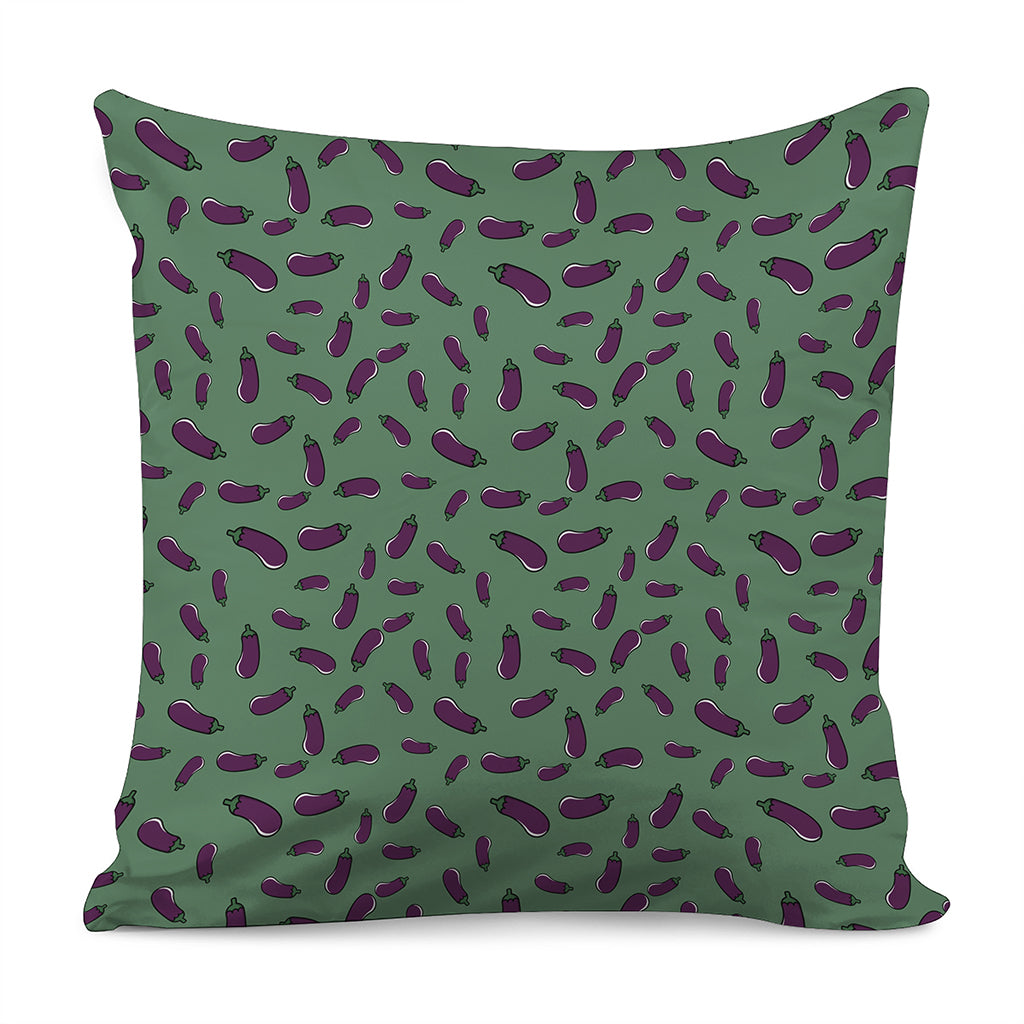 Little Purple Eggplant Pattern Print Pillow Cover