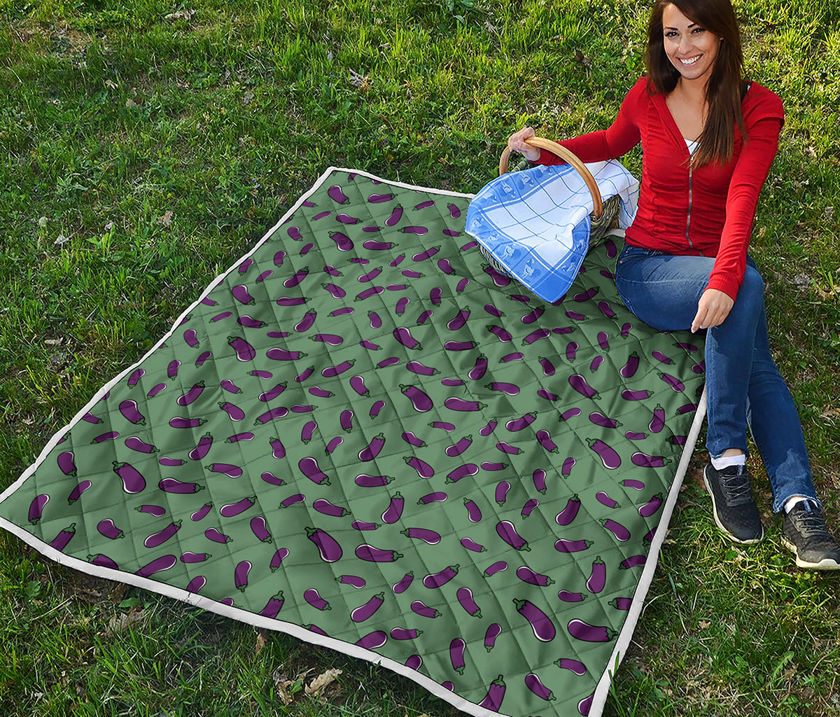 Little Purple Eggplant Pattern Print Quilt