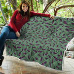 Little Purple Eggplant Pattern Print Quilt