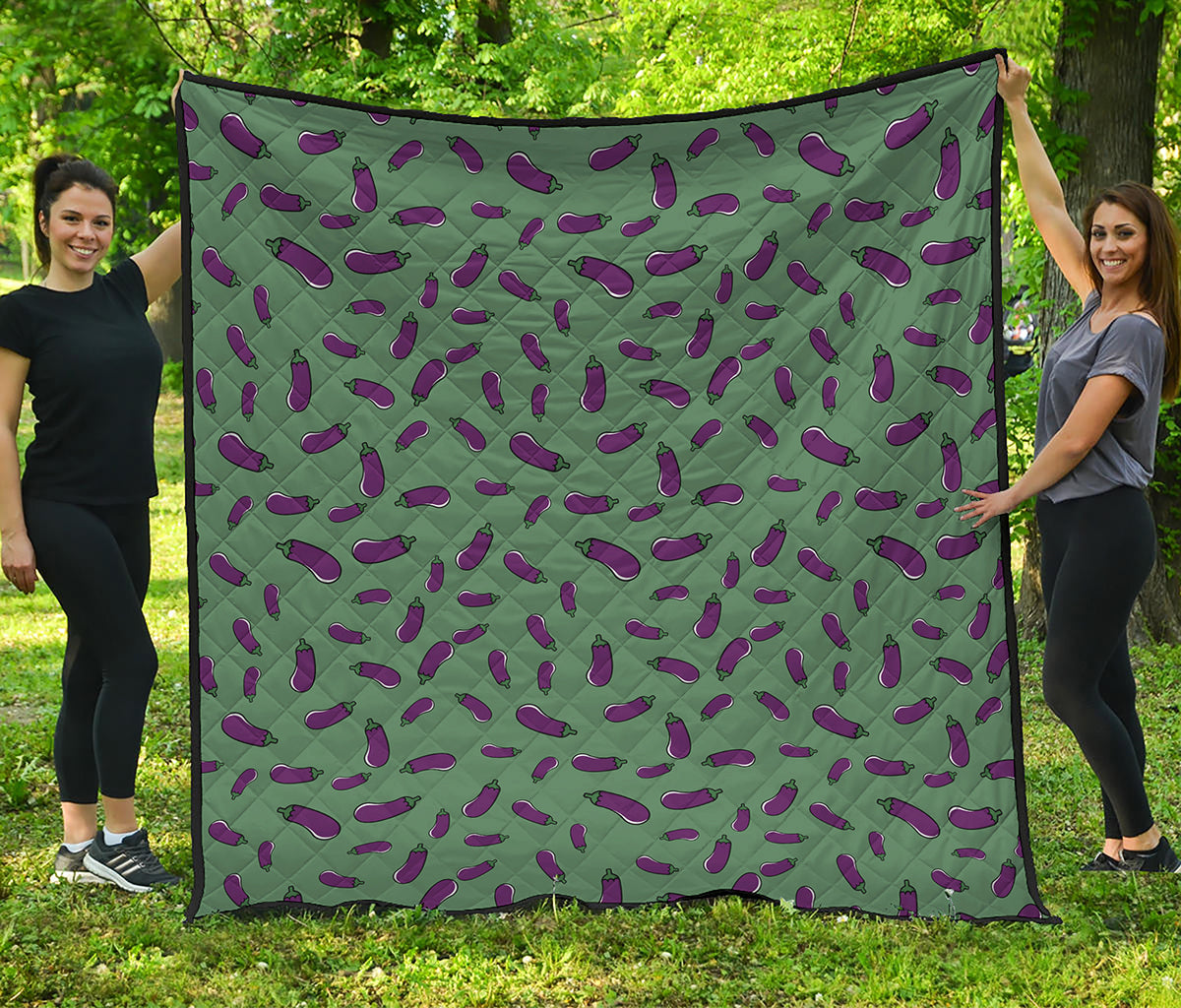 Little Purple Eggplant Pattern Print Quilt