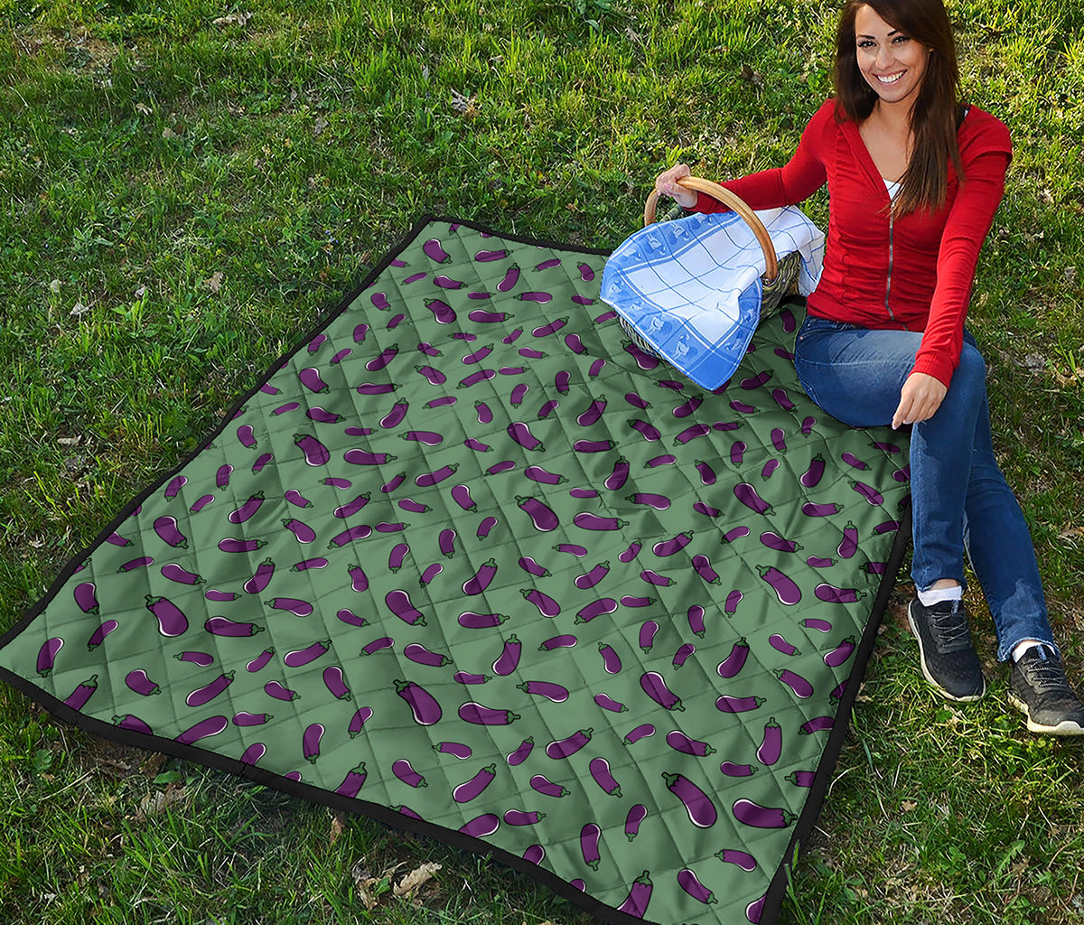Little Purple Eggplant Pattern Print Quilt
