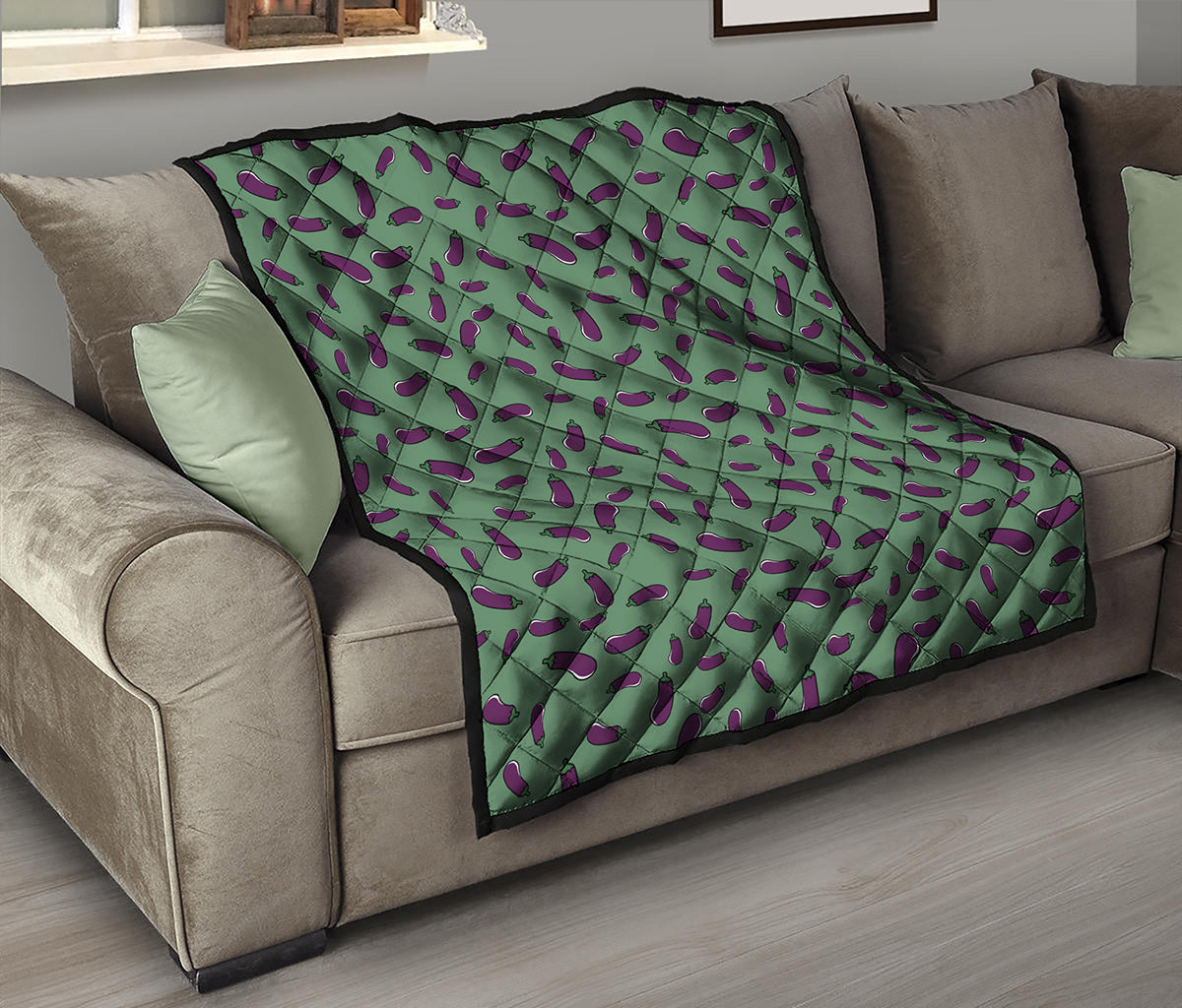 Little Purple Eggplant Pattern Print Quilt