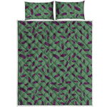Little Purple Eggplant Pattern Print Quilt Bed Set