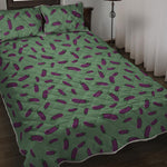 Little Purple Eggplant Pattern Print Quilt Bed Set