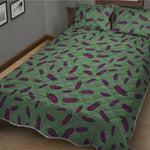 Little Purple Eggplant Pattern Print Quilt Bed Set