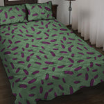 Little Purple Eggplant Pattern Print Quilt Bed Set