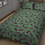 Little Purple Eggplant Pattern Print Quilt Bed Set