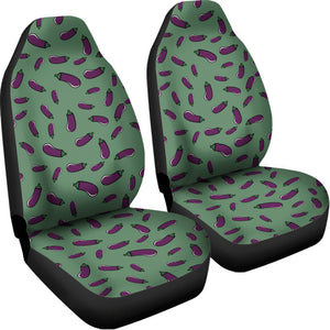 Little Purple Eggplant Pattern Print Universal Fit Car Seat Covers