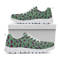 Little Purple Eggplant Pattern Print White Running Shoes