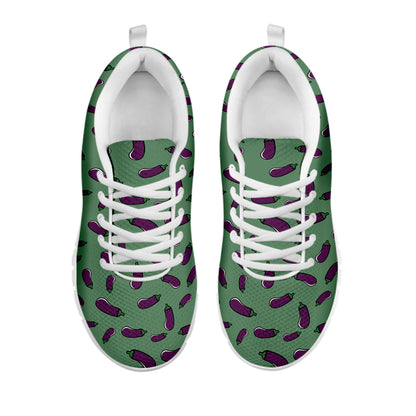 Little Purple Eggplant Pattern Print White Sneakers