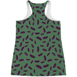 Little Purple Eggplant Pattern Print Women's Racerback Tank Top
