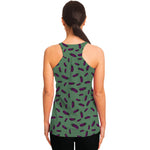 Little Purple Eggplant Pattern Print Women's Racerback Tank Top