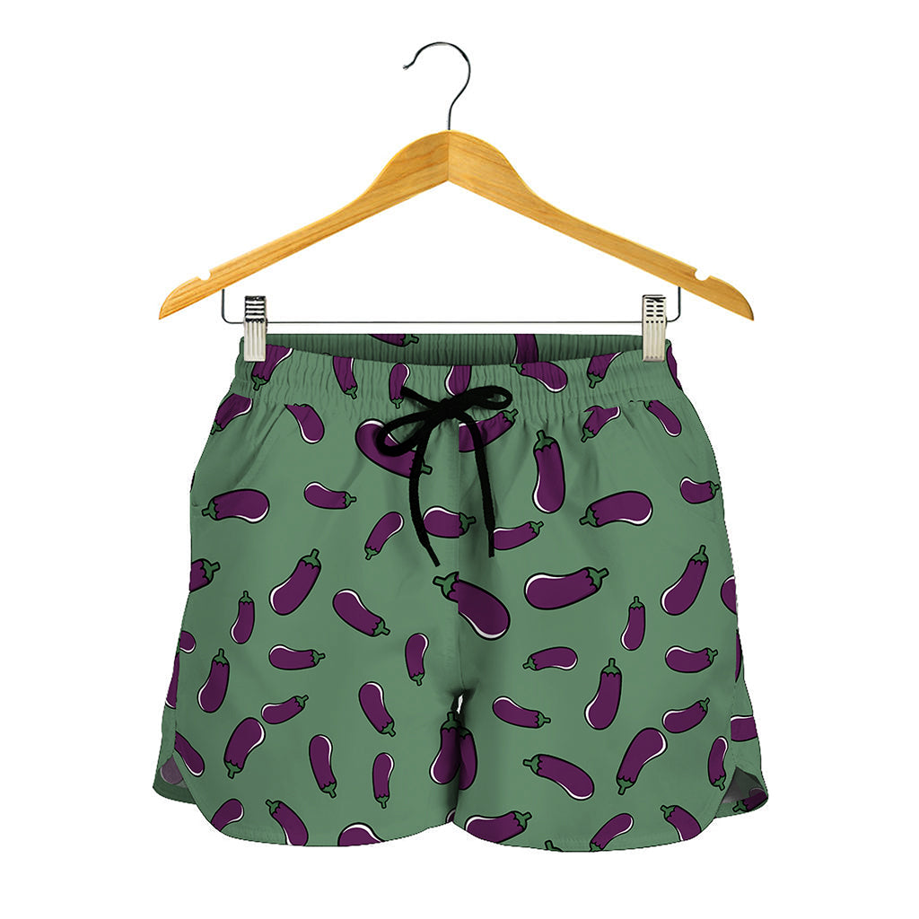 Little Purple Eggplant Pattern Print Women's Shorts