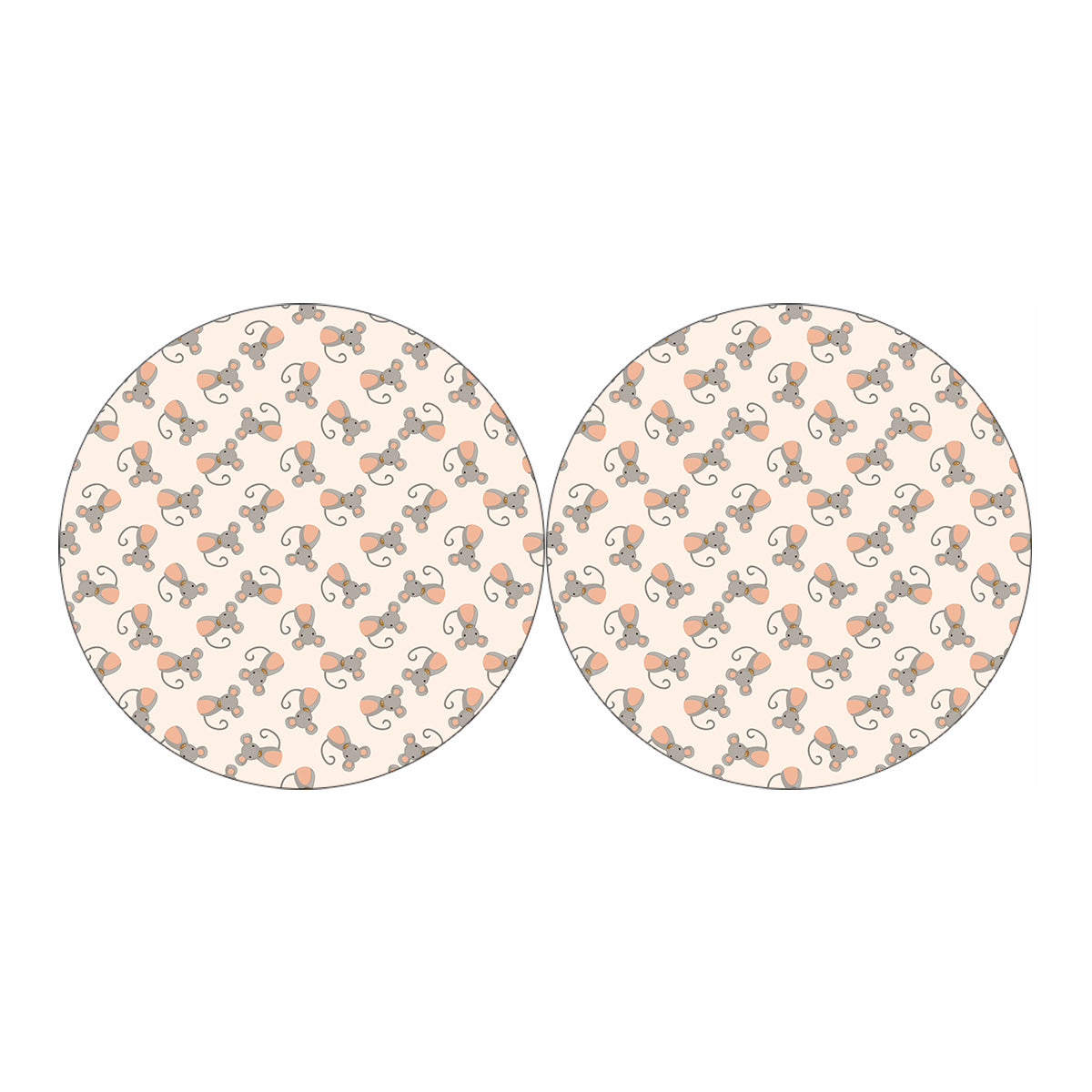 Little Rat Pattern Print Car Coasters