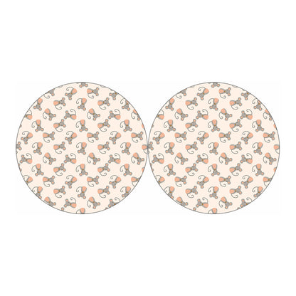 Little Rat Pattern Print Car Coasters