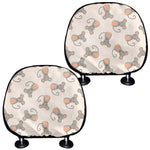 Little Rat Pattern Print Car Headrest Covers