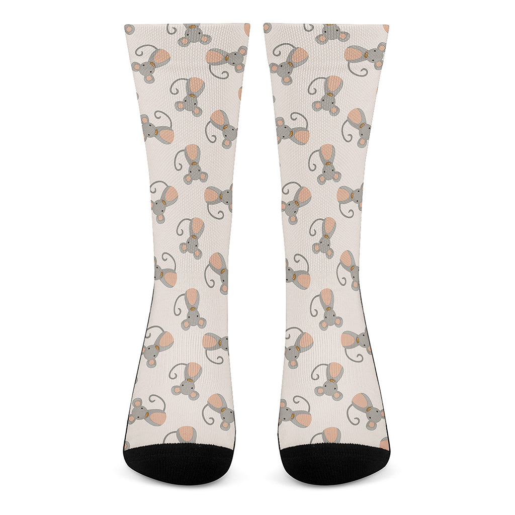 Little Rat Pattern Print Crew Socks