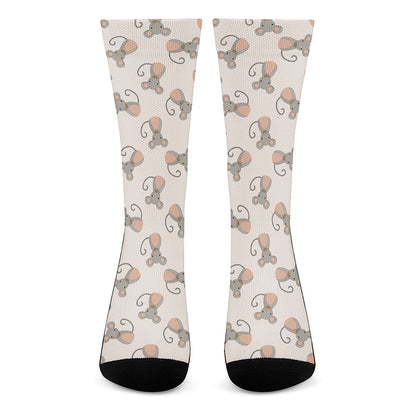 Little Rat Pattern Print Crew Socks