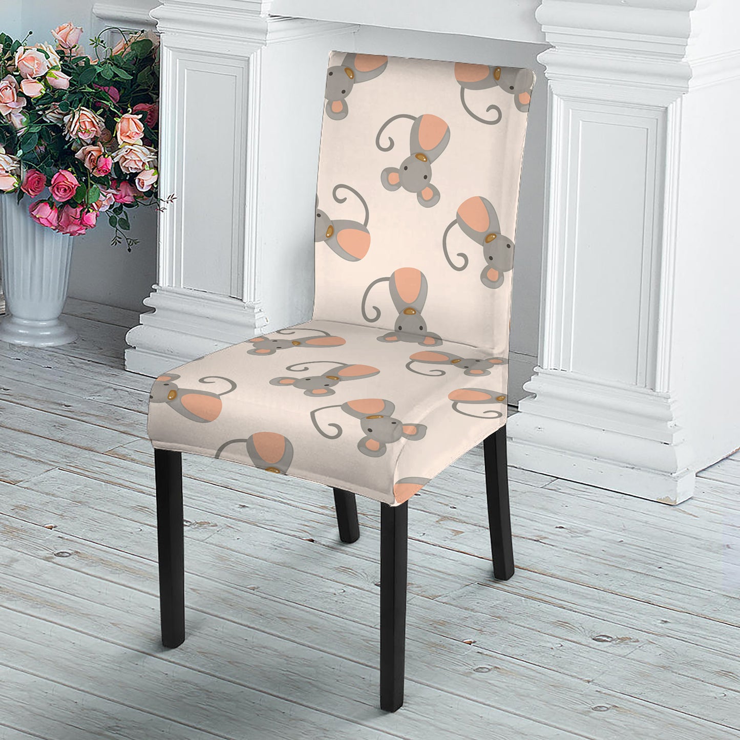 Little Rat Pattern Print Dining Chair Slipcover