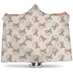 Little Rat Pattern Print Hooded Blanket