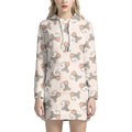 Little Rat Pattern Print Pullover Hoodie Dress