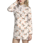 Little Rat Pattern Print Hoodie Dress