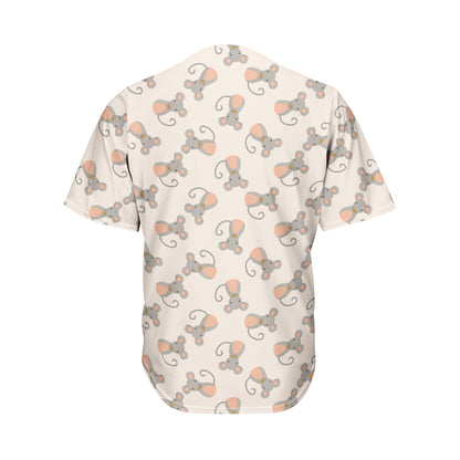 Little Rat Pattern Print Men's Baseball Jersey