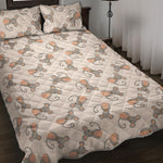 Little Rat Pattern Print Quilt Bed Set