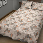 Little Rat Pattern Print Quilt Bed Set