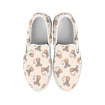 Little Rat Pattern Print White Slip On Shoes