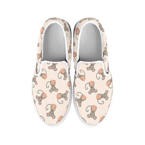 Little Rat Pattern Print White Slip On Shoes