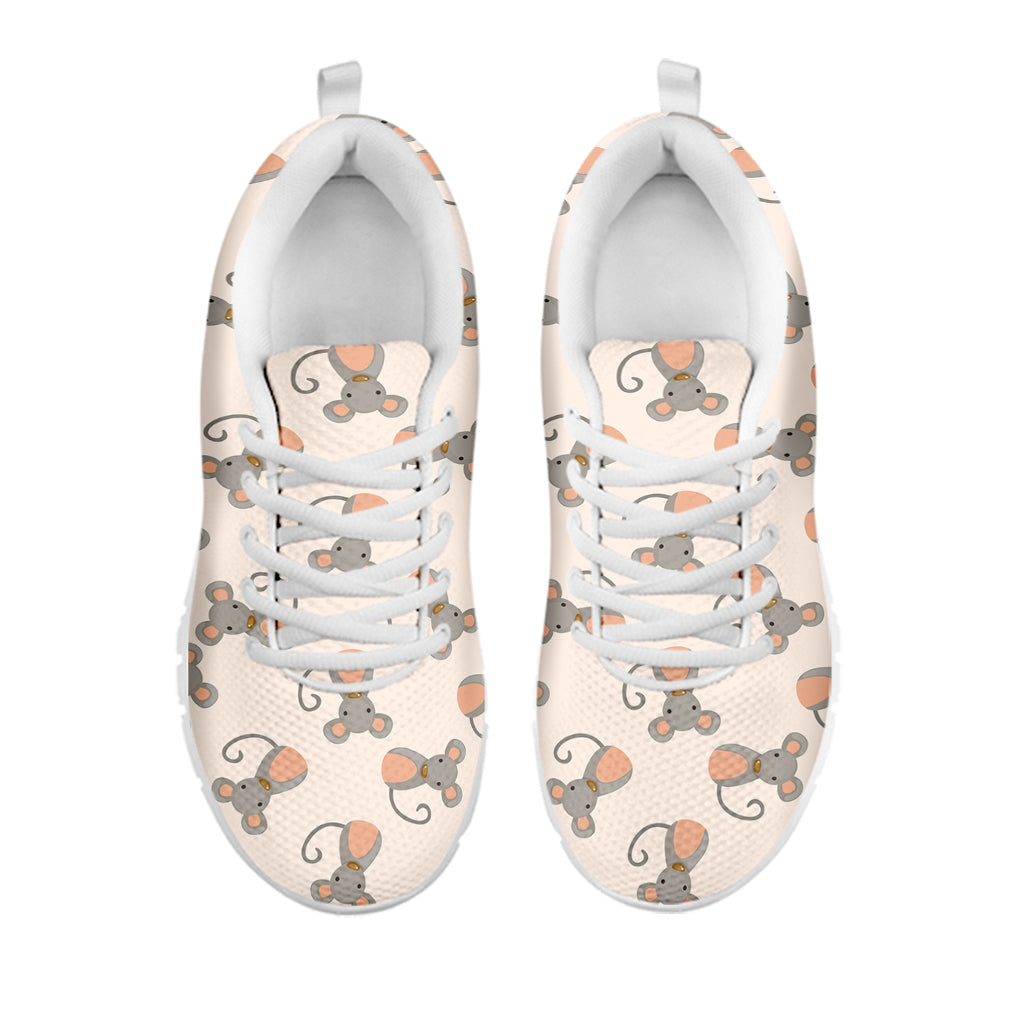 Little Rat Pattern Print White Sneakers