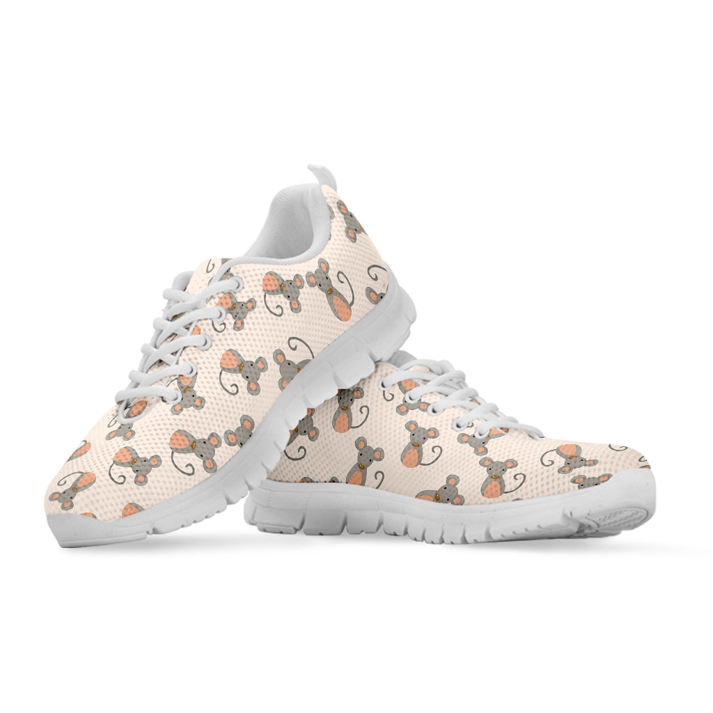 Little Rat Pattern Print White Sneakers