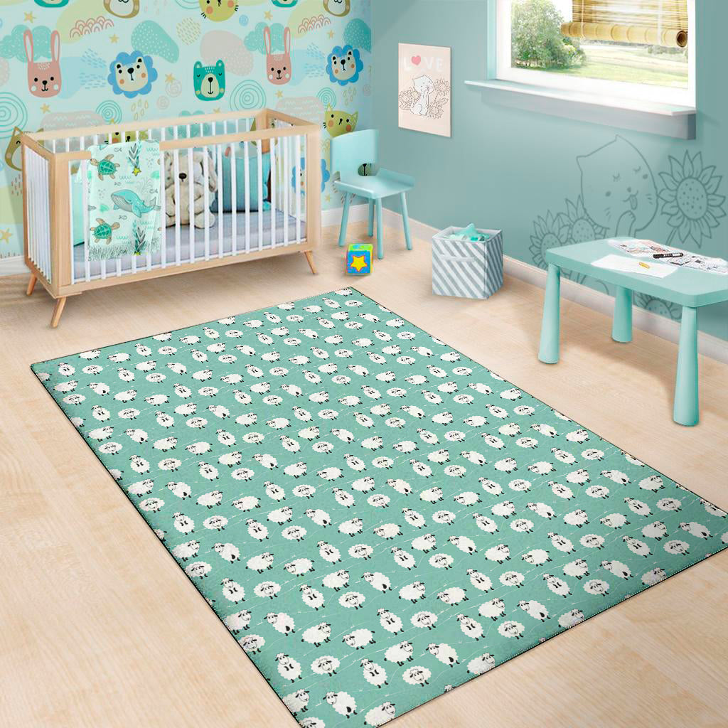 Little Sheep Pattern Print Area Rug