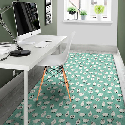 Little Sheep Pattern Print Area Rug
