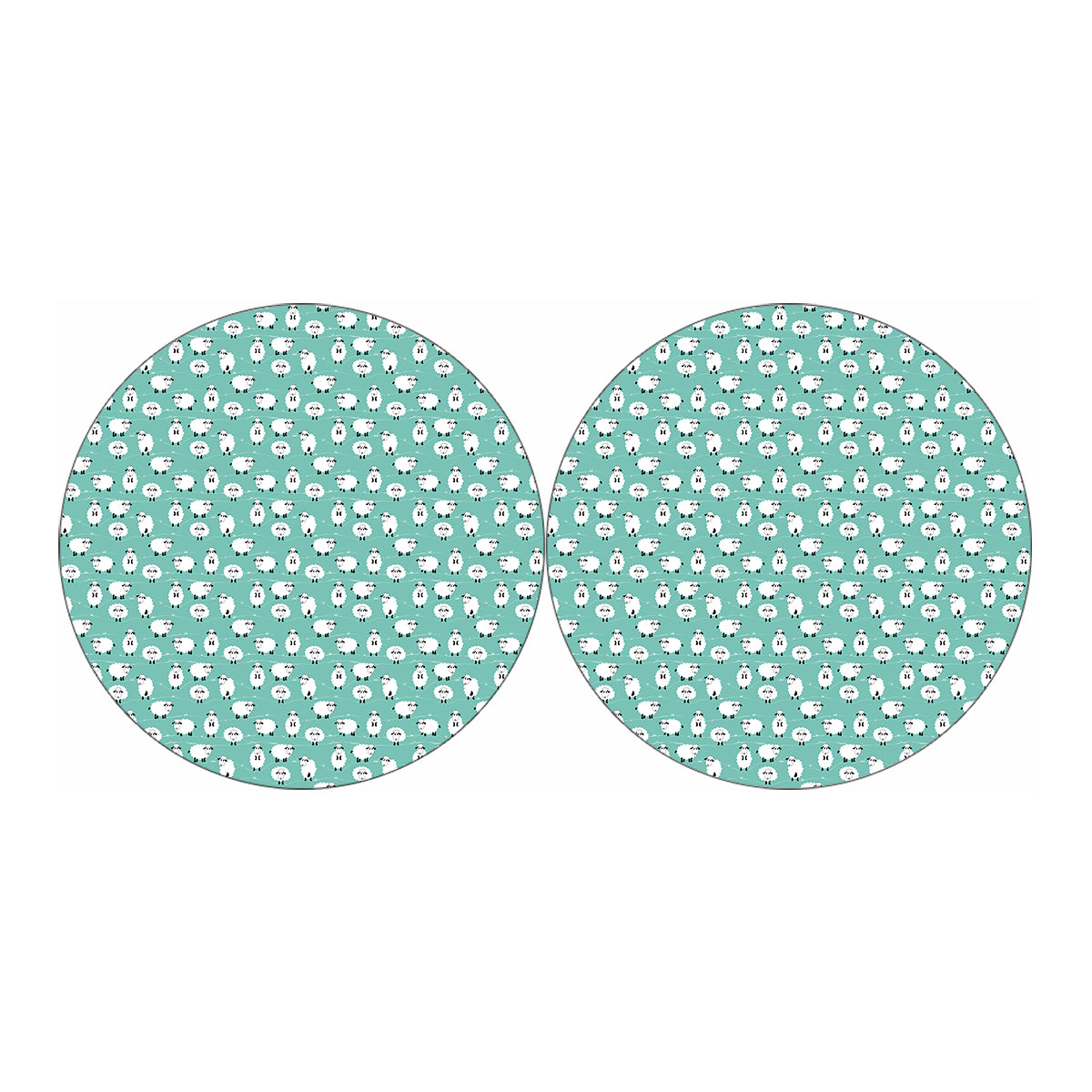 Little Sheep Pattern Print Car Coasters