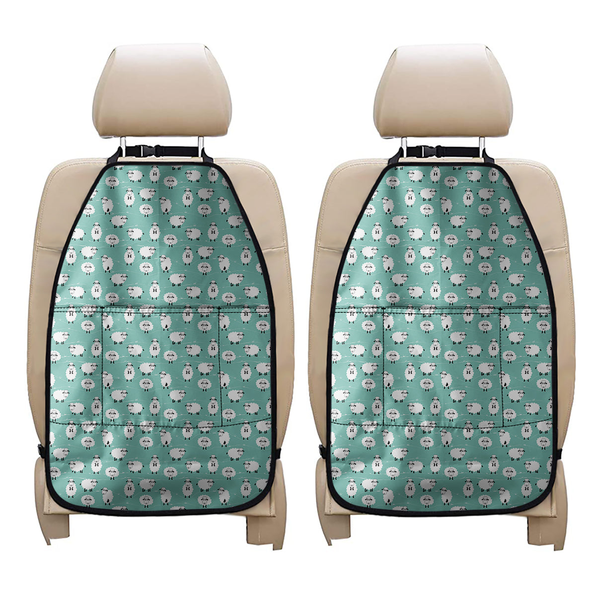 Little Sheep Pattern Print Car Seat Organizers
