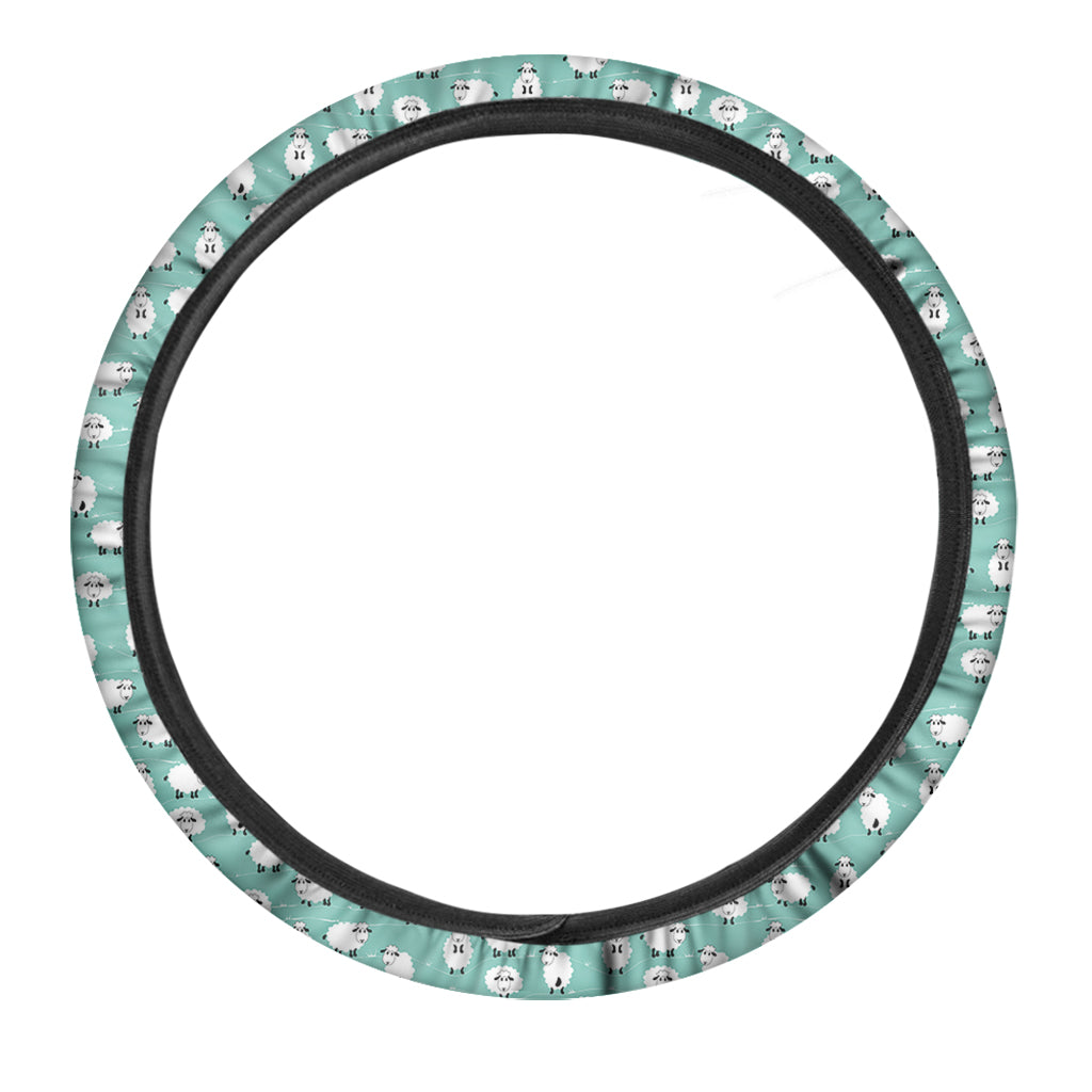 Little Sheep Pattern Print Car Steering Wheel Cover